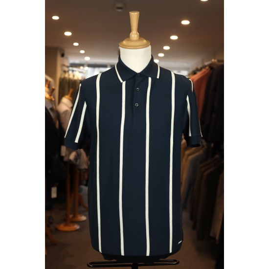 Seven Dials Rayan Navy Knitted Polo