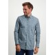 State of Art blue shirt with cognac print