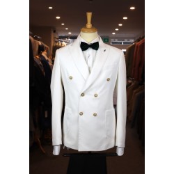 Two BI White Double Breasted Tuxedo Jacket