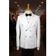 Two BI White Double Breasted Tuxedo Jacket
