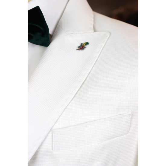 Two BI White Double Breasted Tuxedo Jacket