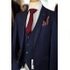 White Label Navy Tapered Fit 3 piece suit 