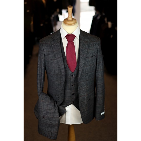 White Label Brown Check Suit