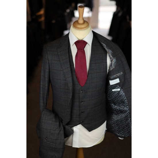 White Label Brown Check Suit