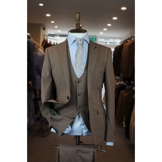 White Label Slim Fit Oliver Brown 3pcs suit