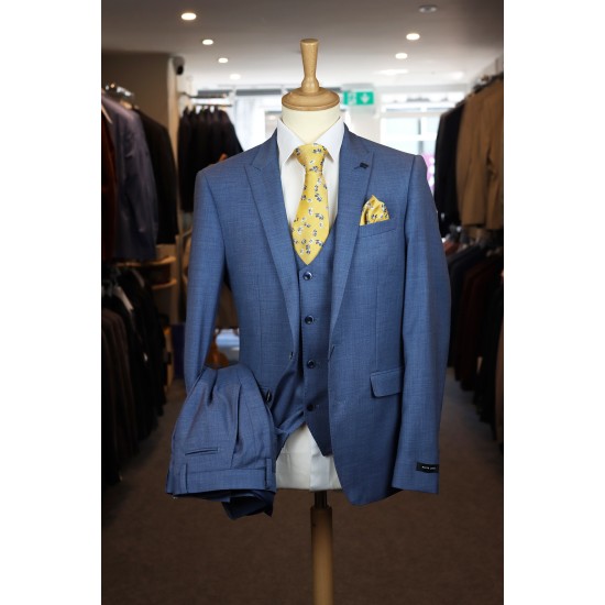 White Label Slim Fit Oliver Blue 3pcs suit
