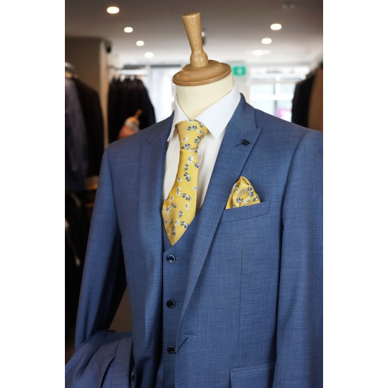 White Label Slim Fit Oliver Blue 3pcs suit