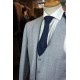 White Label Slim Fit LTBlue check Oscar 3pcs suit