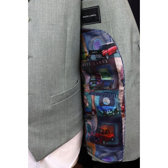 White Label Slim Fit Sage Oliver 3pc suit