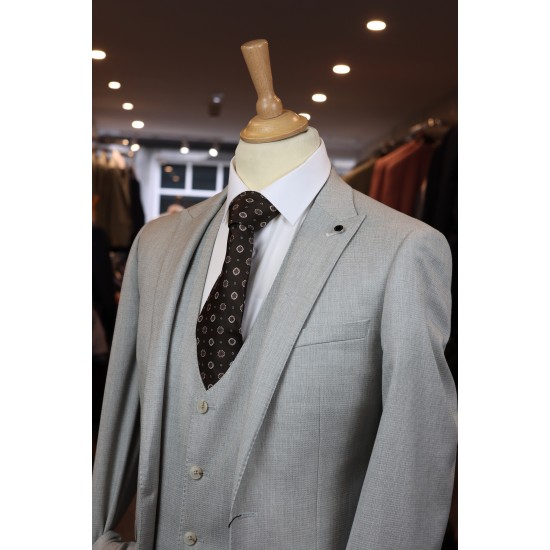 White Label Slim Fit Silver Oliver 3pc suit
