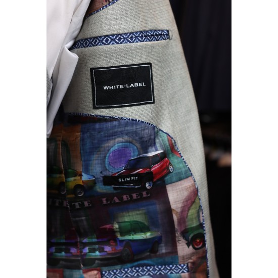 White Label Slim Fit Silver Oliver 3pc suit
