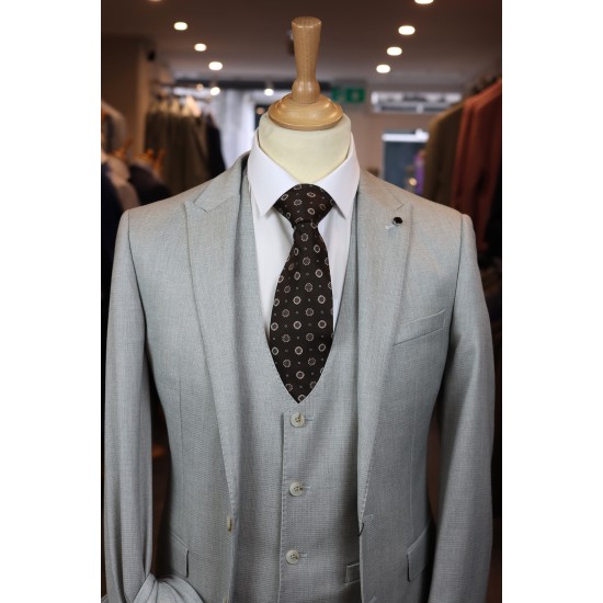 White Label Slim Fit Silver Oliver 3pc suit