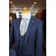 White Label Tapered Fit Blue GEO Jacob 3pcs suit