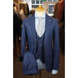 White Label Tapered Fit Blue GEO Jacob 3pcs suit