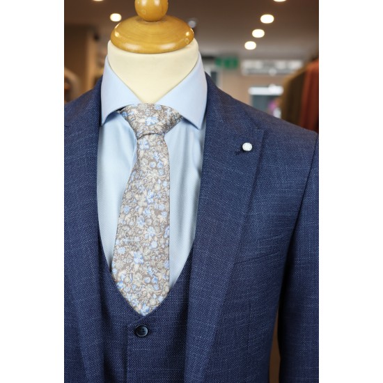 White Label Tapered Fit Blue GEO Jacob 3pcs suit