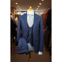 White Label Tapered Fit Blue GEO Jacob 3pcs suit