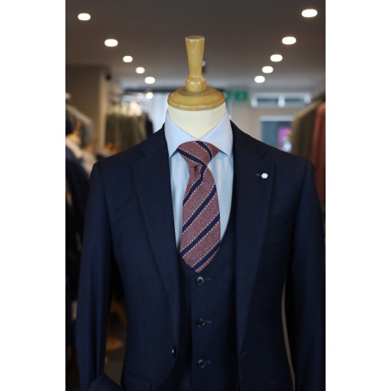 White Label Tapered Fit Dark Navy Jasper 3pc suit