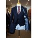 White Label Tapered Fit Dark Navy Jasper 3pc suit
