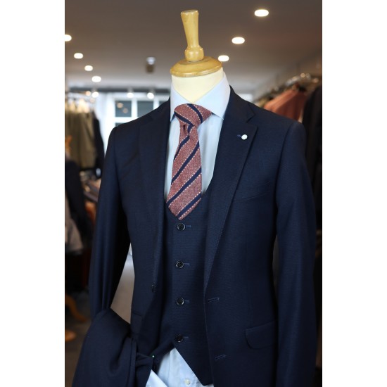 White Label Tapered Fit Dark Navy Jasper 3pc suit