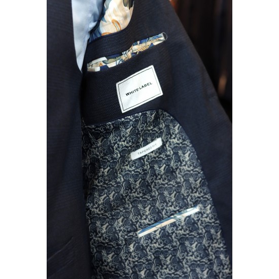 White Label Tapered Fit Dark Navy MM Jasper 3pcs Suit