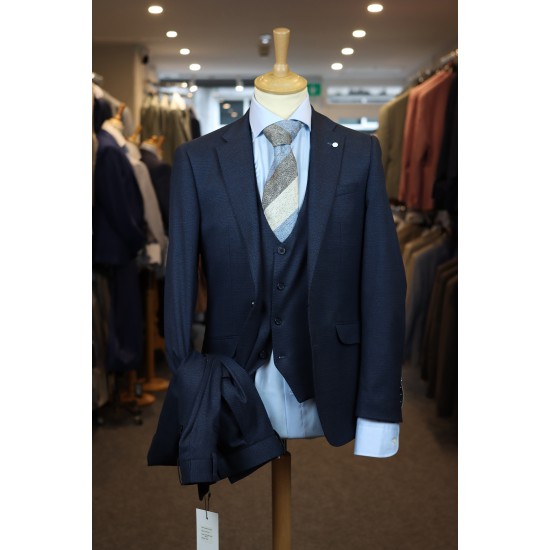 White Label Tapered Fit Dark Navy MM Jasper 3pcs Suit