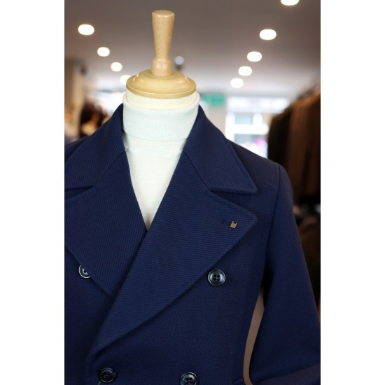 Torre Uomo Navy Barnett Double Breasted Peacoat