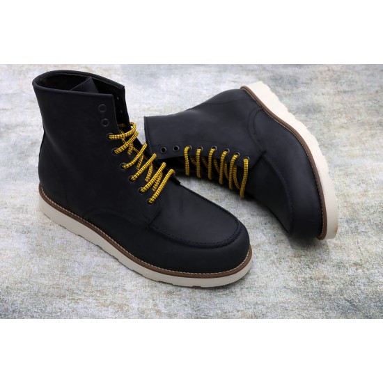 iMaschi Navy Moc Toe Navy Boots