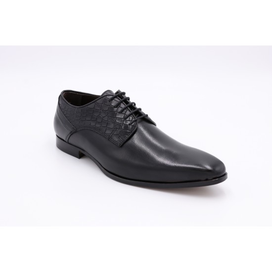 iMaschi Handcrafted Black Pattern Shoes