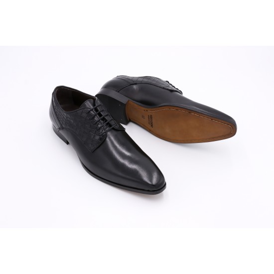 iMaschi Handcrafted Black Pattern Shoes