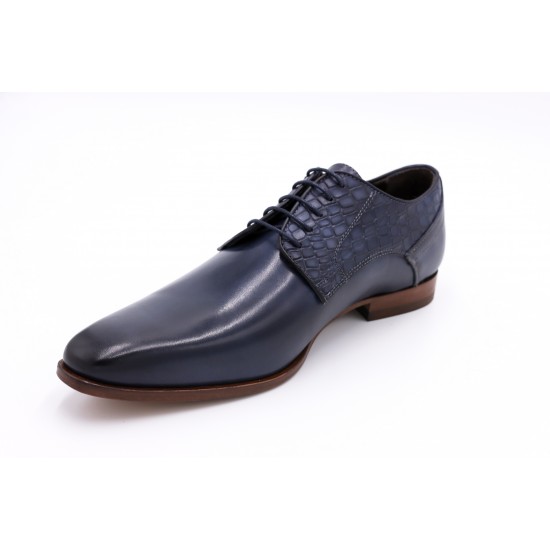 iMaschi Handcrafted Navy Pattern Shoes (2958A) by www.lallymenswear.com