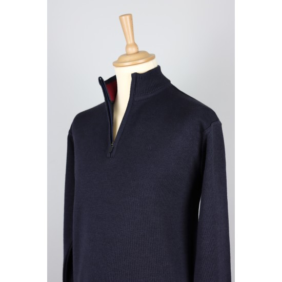 Kessler dark navy pullover with sport zip