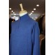 Half zip merino wool blend pullover in blue