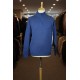Half zip merino wool blend pullover in blue