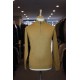 Half zip merino wool blend pullover in mustard
