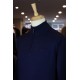 Half zip merino wool blend pullover in navy
