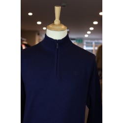 Kessler Navy Half Zip Merino Wool Blend Pullover