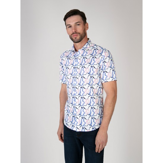 Mish Mash Marine White Short Sleeve Shirt