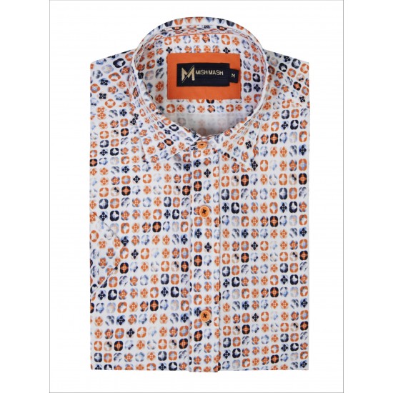 Mish Mash Starburst Orange Short Sleeve Shirt