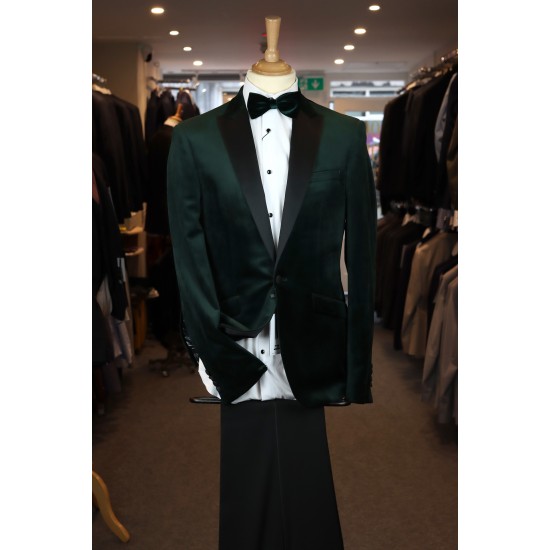 White Label Green Velvet Tuxedo Suit