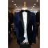 White Label Navy Velvet Tuxedo Suit