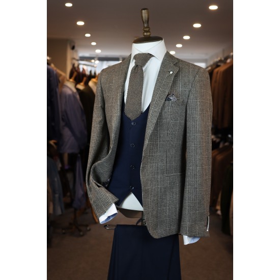 White Label Brown Check Joshua Blazer
