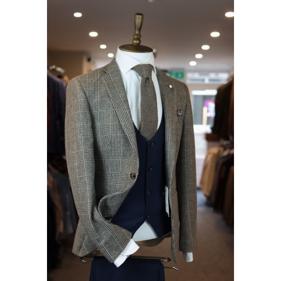 White Label Brown Check Joshua Blazer