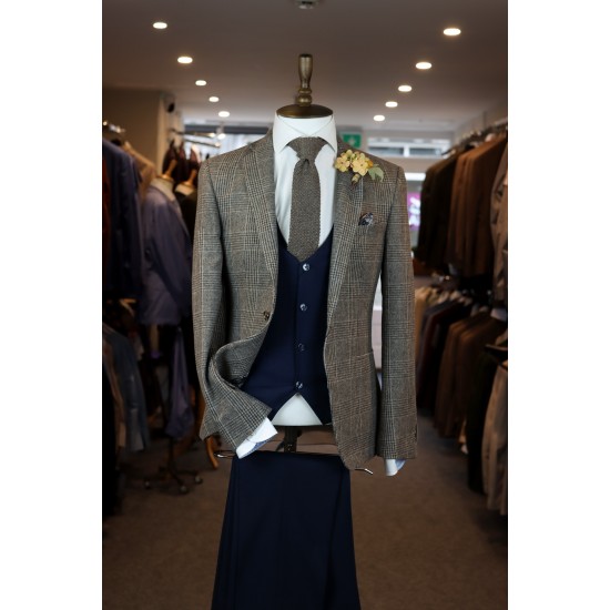 White Label Brown Check Joshua Blazer